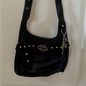 Harley-Davidson Black Leather Purse | Studded | H-D Charm |Red Logo Lining | New